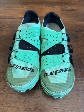 Speedland Mint Green trail running Shoes with Dual BOA Dials size men’s 8.5